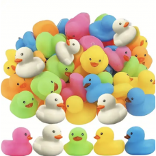 50 pcs Colorful Rubber Ducks Toy Duckies For Kids And Toddlers